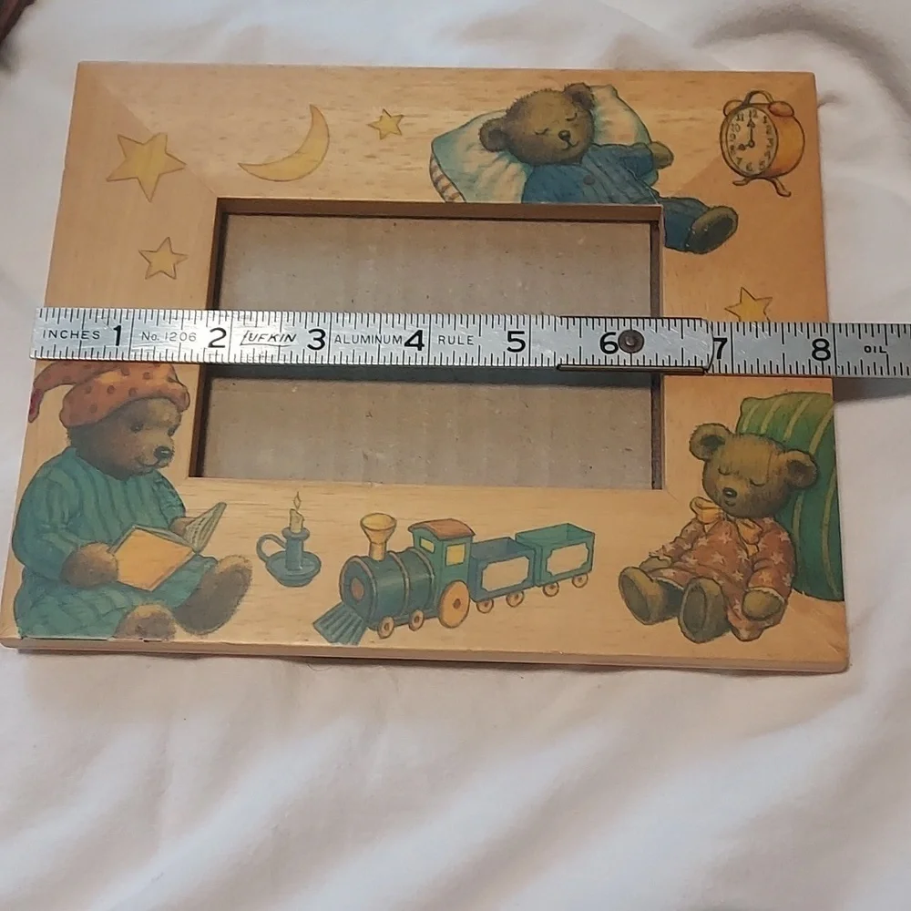 VINTAGE Fetco Teddy Bear wood Frame